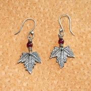 Maple Leaf Garnet Earrings