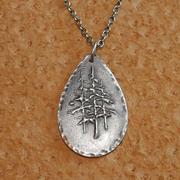  Etched Pine Trees Pendant